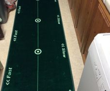 Golf Putting Mat. 15 Feet Long.Fast And Slow Halved Mat To Vary Practice.Includes Golf Hole. Collect In Swords Or Via Post.