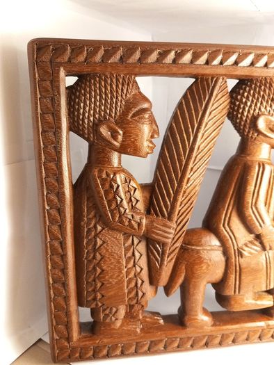 African  relief figurines /statues/ carving wood relief 3 villagers and a donkey ornaments decor masks home wooden hand carved tribal great gift presents hard wood timber beautiful decorative piece