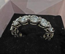 Platinum plated sterling silver Eternity Ring with 7.5ct of Moissanite