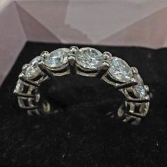 Platinum plated sterling silver Eternity Ring with 7.5ct of Moissanite