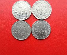 4 X 1960s and 1970s French Franc
