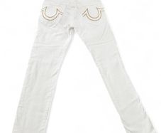 True Religion Men's White and Cream Jeans