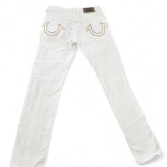 True Religion Men's White and Cream Jeans