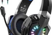 Gaming Headset with Mic, Headset for PS4/PS5/Xbox/Switch/Laptop, Over-Ear PC Gaming Headphones, Noise Cancelling &amp; Volume Control