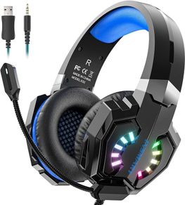 Gaming Headset with Mic, Headset for PS4/PS5/Xbox/Switch/Laptop, Over-Ear PC Gaming Headphones, Noise Cancelling & Volume Control
