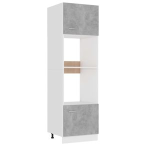 Microwave Cabinet Concrete Grey 60x57x207 cm Chipboard