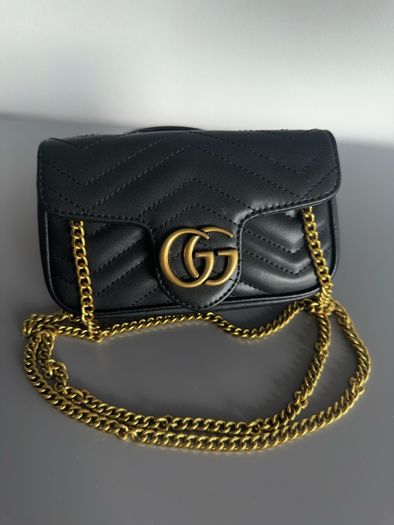 Black leather mini bag