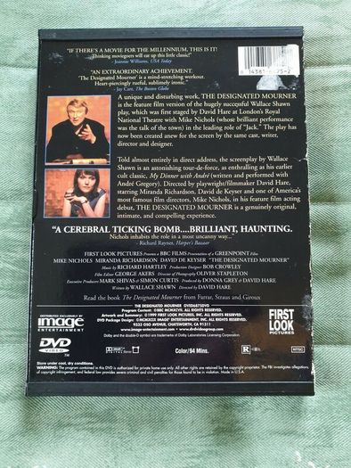 The Designated Mourner David Hare 1997 DVD Mike Nichols Miranda Richardson