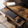_Computer Desk with Keyboard Tray and Open Compartments Image 3