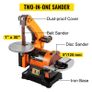 Commercial belt sander Electric Belt Grinder Sander 5 Inch Electric Belt & Disc Sander 300W Grinder Polisher 2950 RPM Variable Speed Metal Bench Sanding Machine Workshop Sanding Grinding Machine Image 2