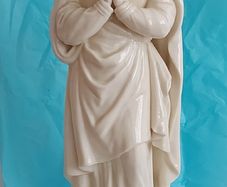 Belleek China Virgin Mary Statue Green stamp 1960's,