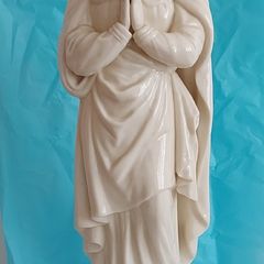 Belleek China Virgin Mary Statue Green stamp 1960's,