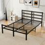Metal King Bed Frame with Headboard Mattress Foundation with Storage-Enhanced Image 5