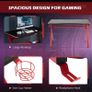 Gaming Desk with RGB LED Light, Cup Holder, Headphone Hook and Cable Management, Computer Table, Red Image 4