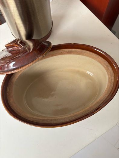 Vintage- Antique style Pearson's of Chesterfield Oval Treacle Glazed Lidded casserole dish