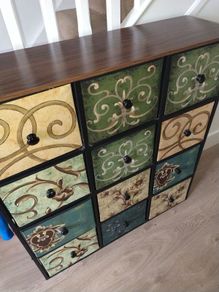 Storage chest with canvas drawers