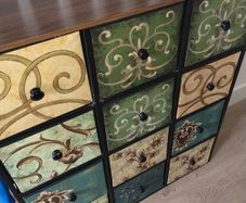 Storage chest with canvas drawers