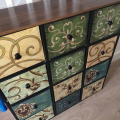 Storage chest with canvas drawers