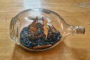 Handmade Brigantine Ship in a Bottle  Unique Maritine Craft