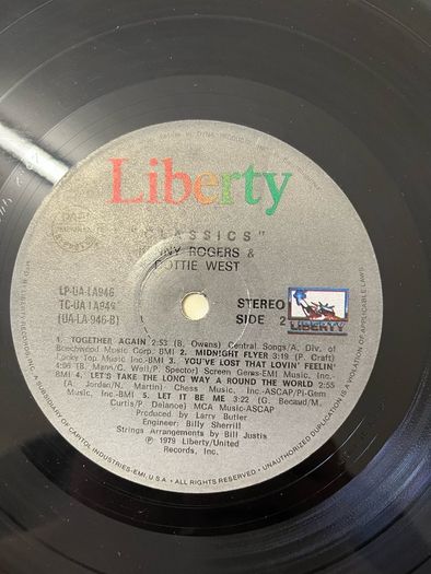 Classic by Kenny roger Dottie West lp vinyl