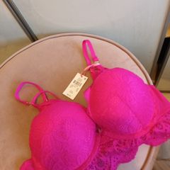 34B cerise lace bra