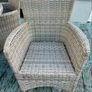 6 seater rattan table and chairs with glass Image 2