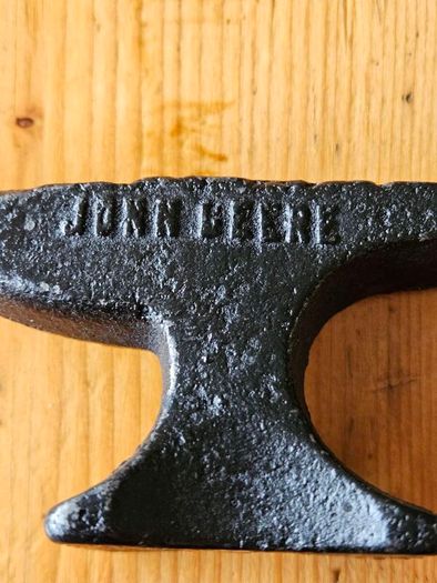 John Deere Vintage Minature Blacksmith's Combined Farm Tractor Collector Paperweight.  See Photos.