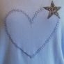 Carla Giannini Women's Angora Mix Top With Heart & Stars New With Tag Light Blue Image 4