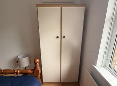 Beige and Wood Bedroom Wardrobe