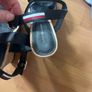 Tommy Hilfiger black leather cork sole wedges Image 3
