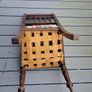 Vintage wooden chair with floral upholstery Image 4