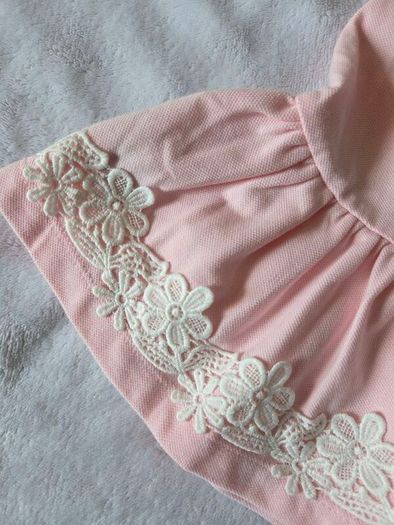 Tommy Hilfiger Baby Girl Pink Dress with Lace Trim (18 Months)