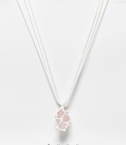 Weekday Stina crystal look rope necklace in white