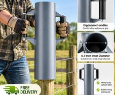 Heavy Duty Fence Post Driver 6.1 Inch Carbon Steel Manual T Post Rammer 9.3kg
