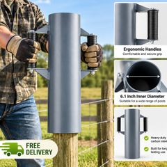 Heavy Duty Fence Post Driver 6.1 Inch Carbon Steel Manual T Post Rammer 9.3kg