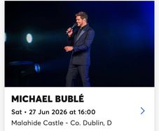 Michael Buble Concert Malahide Castle 27th June 2026
