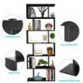 BRAND NEW 6-Tier Wooden Bookcase, S-Shape Display Shelf and Room Divider, Freestanding Decorative Storage Shelving, 190.5cm Tall Bookshelf Image 4