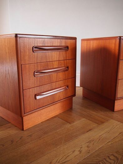 Delivery Available G Plan Fresco Teak Bedside Cabinets Chests Of Drawers Mid Century Vintage Retro Pair