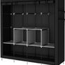 Portable Wardrobe Clothing Wardrobe Shelves Clothes Storage Organiser With 4 Hanging Rail,Black Image 2