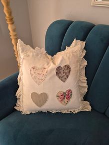 Heart feather cushion