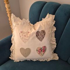 Heart feather cushion