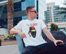 Terminator Christmas cool funny mans t-shirt tee top shirt great gift present
