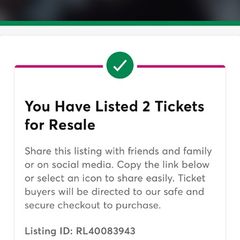 Snow Patrol Gig Dublin May 2026 x 2 tickets.  2 Tickets available for Purchase Snow Patrol Dublin Ireland