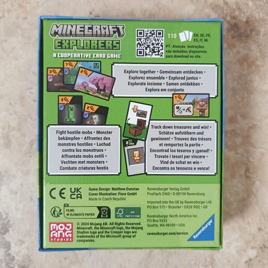 Minecraft Explorers - A Cooperative Card Board Game Ravensburger 2024 Mojang New