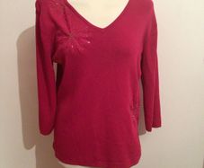 Gerard Ladies fushia pink 3/4 Sleeve jumper size 14/16 includes postage