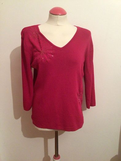 Gerard Ladies fushia pink 3/4 Sleeve jumper size 14/16 includes postage