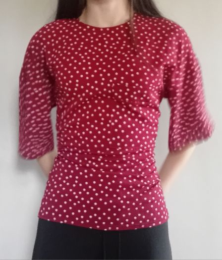 Red & White Polkadot Blouse