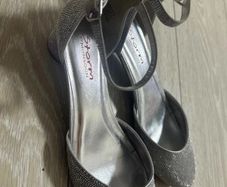 Silver sparkly heels