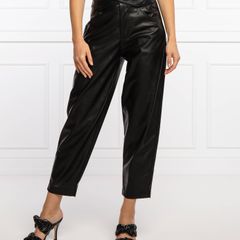 Pinko black high waisted leather look trousers