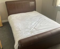 Double bedframe leather